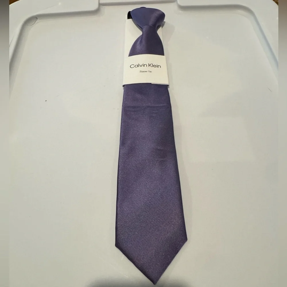 NWT Calvin‎ Klein Boys Solid Zipper Tie Easter Spring Summer Wedding